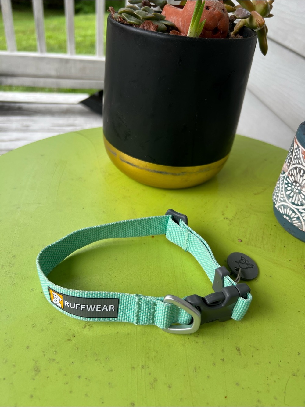 Ruffwear Dog Mint Green Adjustable Webbing Collar